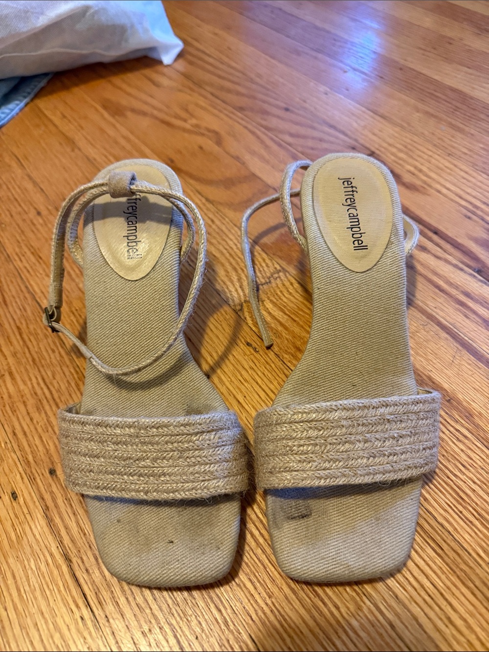 Jeffrey Campbell Natural Beige Espadrille Wedge Heels